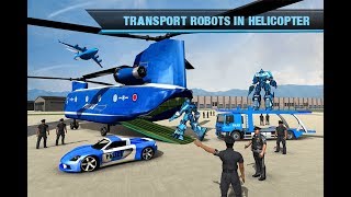 US Police Transform Robot Car Plane Transport Game (By Crazy Neuron Studio) Gameplay HD screenshot 5