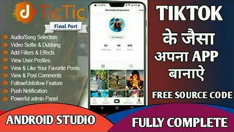 Make a Application like tiktok in Android studio | Free | Final Part | With Admin panel