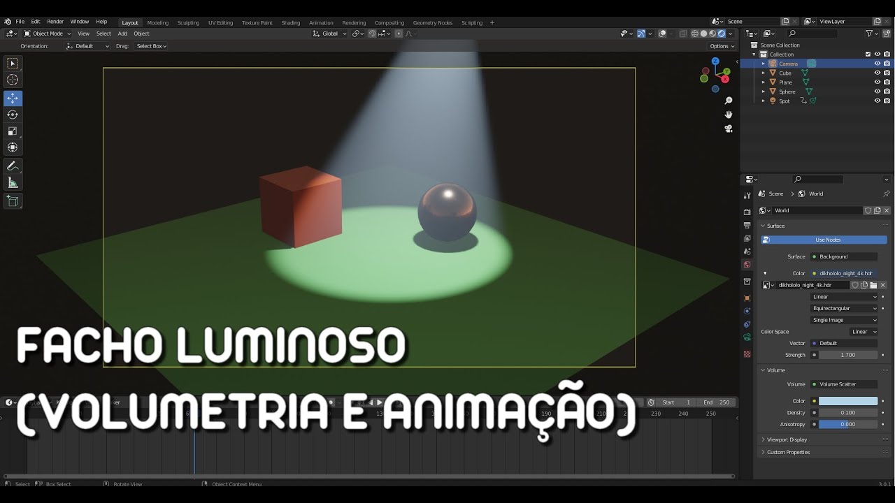 BLENDER 3D - FACHO LUMINOSO (VOLUMETRIA E ANIMAÇÃO) EEVEE