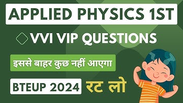 Applied Physics 1st V VIP Important Questions 2024|Applied Physics 1st most important questions 2024