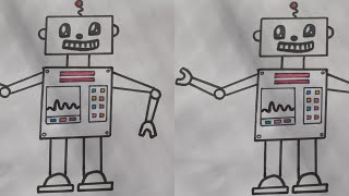 How To Draw A Robot /كيفية رسم الروبوت/ كيفية رسم إنسان آلي