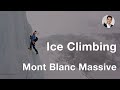 Ice climbing by the seracs of Argentière glacier