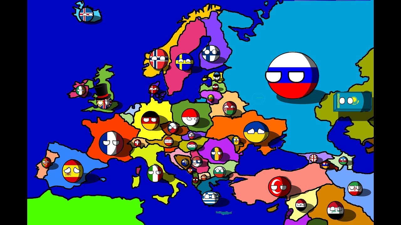 Карта европы с кантриболз