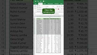 Camera Tool in Excel 📷 #excel #exceltips #exceltricks #msoffice #accounting #gsheet #exceltech #ppt