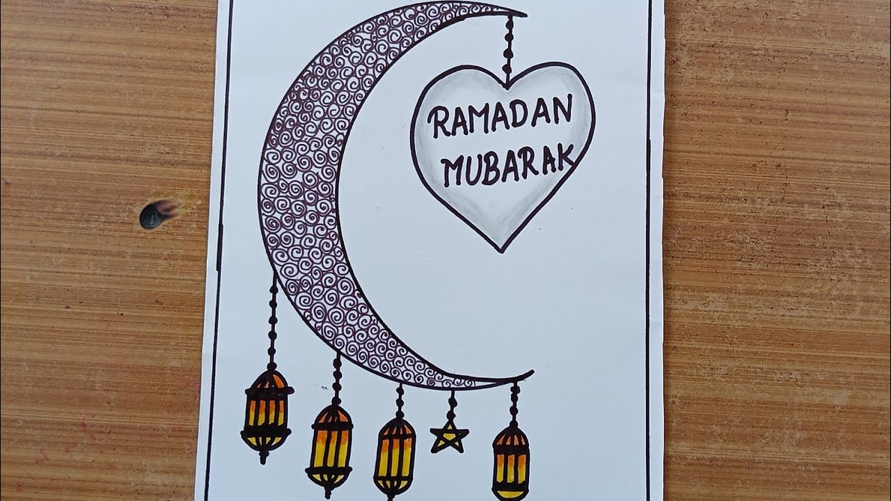 😱New Tricks✨Ramadan Moon Drawing easy🎊| Step by step💖| Drawing video | 2026 Ramadan Mubarak🤲| Viral 