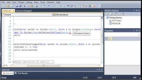 Visual Basic Tutorial   72   GetValues Of Enumerations