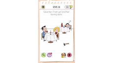 "Save her from yet another boring date" Brain Test All-Star Level 33 Quick Guide