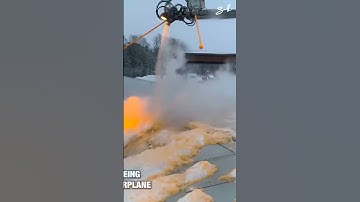 The process of de-icing a wing before takeoff 😍