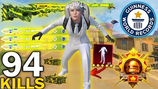 94 KILLS!!😱 IN 2 MATCHES NEW KILLS RECORD! MY HARDEST GAME in RANKED CONQUERORS LOBBY🥵| PUBG Mobile screenshot 4