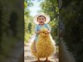 &quot;Adorable Baby Riding a Giant Fluffy Chick! 🐥❤️&quot;