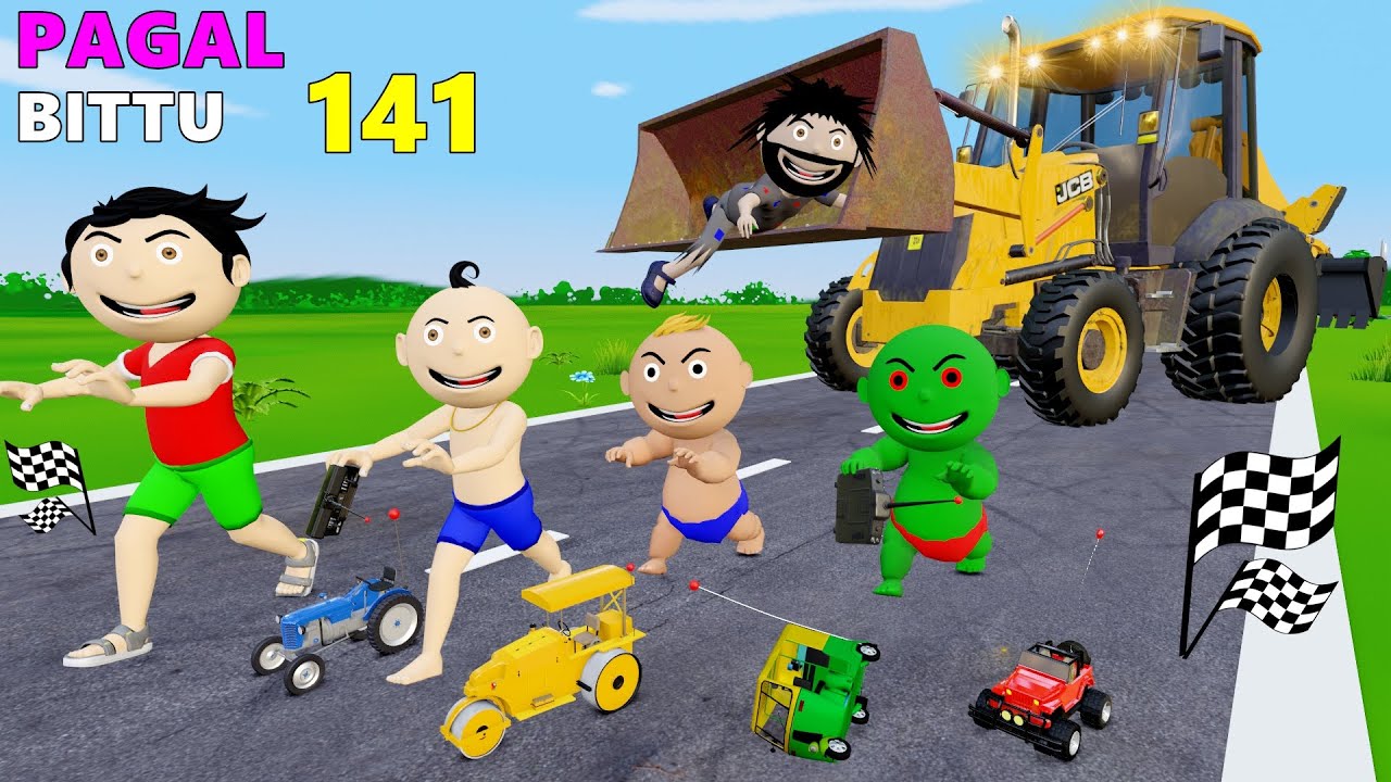 Pagal Bittu Sittu 141  Jcb Tractor  Jcb Wala Cartoon  Bittu Sittu Toons