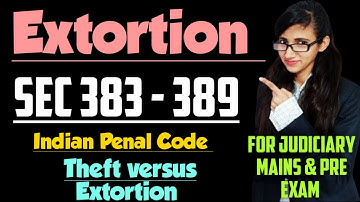 Extortion in IPC explained with Illustrations | Section 383 to 389 of IPC explained with case laws