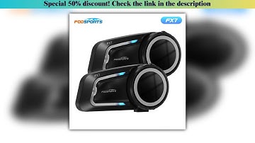 Exclusive 2pcs Fodsports FX7 Mesh Motorcycle Intercom Bluetooth Helmet Intercom Headset,BT 5.4,10 R
