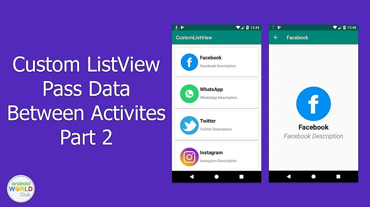 Custom listView Pass Data to Another Activity - Part 2