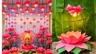 Lotus Theme Ganpati Decoration Ideas | Varalaxmi pooja Decoration | Ganpati Decoration 2026