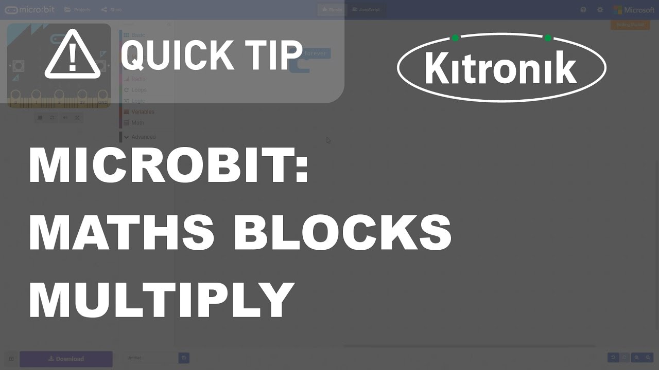 microbit MakeCode Editor - Math Blocks - Multiply - Kitronik - YouTube