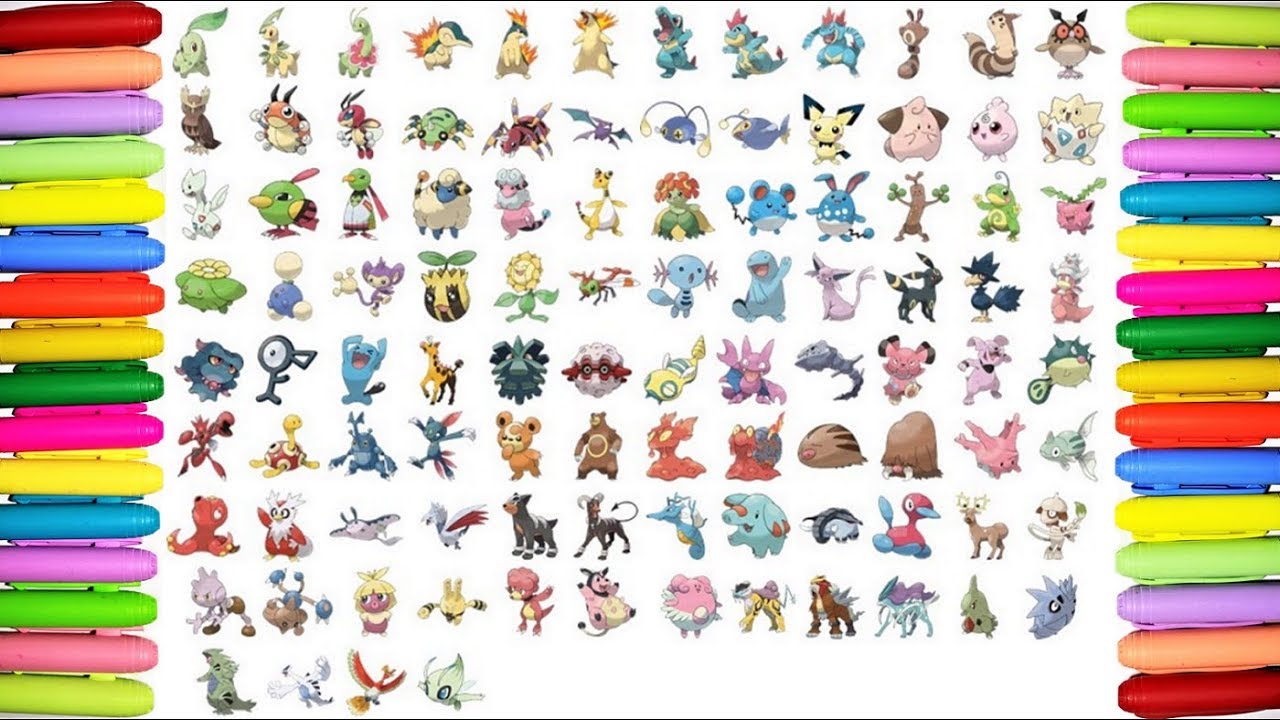 ぽけもん, Coloring all pokemon, coloring pokemon, ポ ケ ッ ト モ ン ス タ ー, pokemon co...