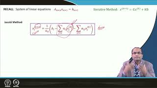 Lecture 22 : Iterative Methods for Solving System of Linear Equations (Cont.) #swayamprabha #ch31sp