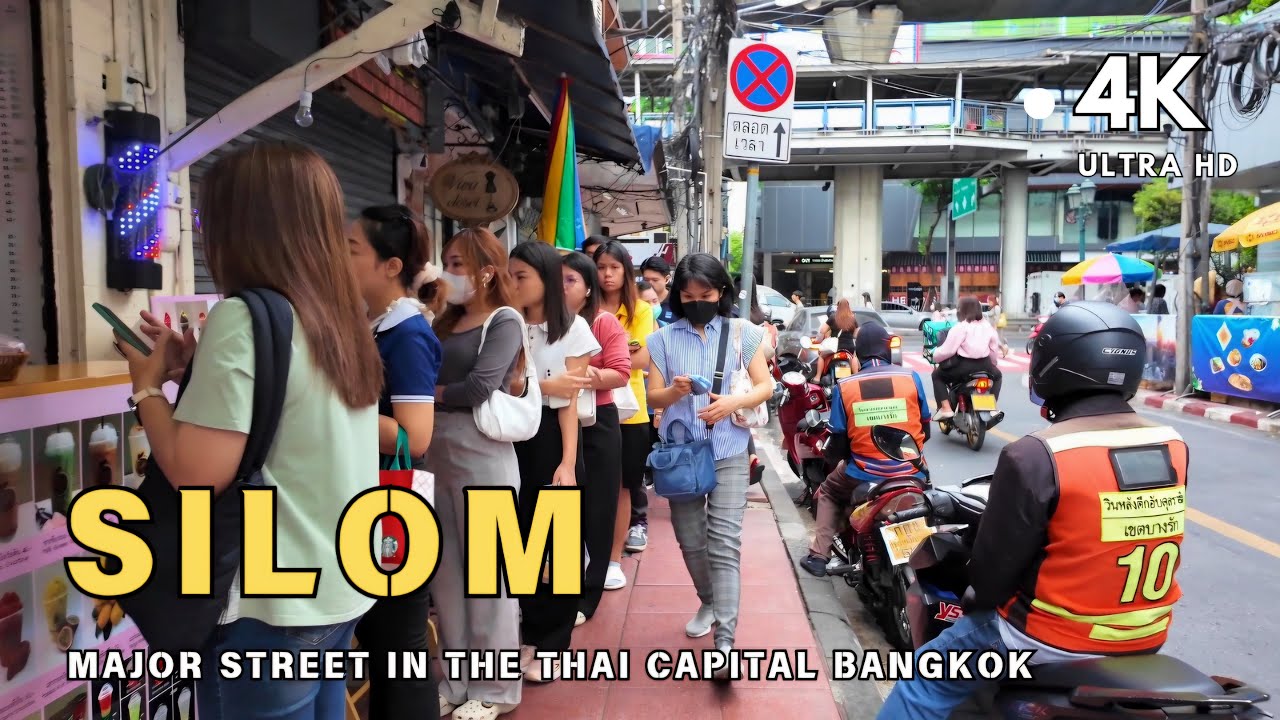 Bangkok, Thailand | Stationen Sala Daeng BTS | Stadsvandring 4K