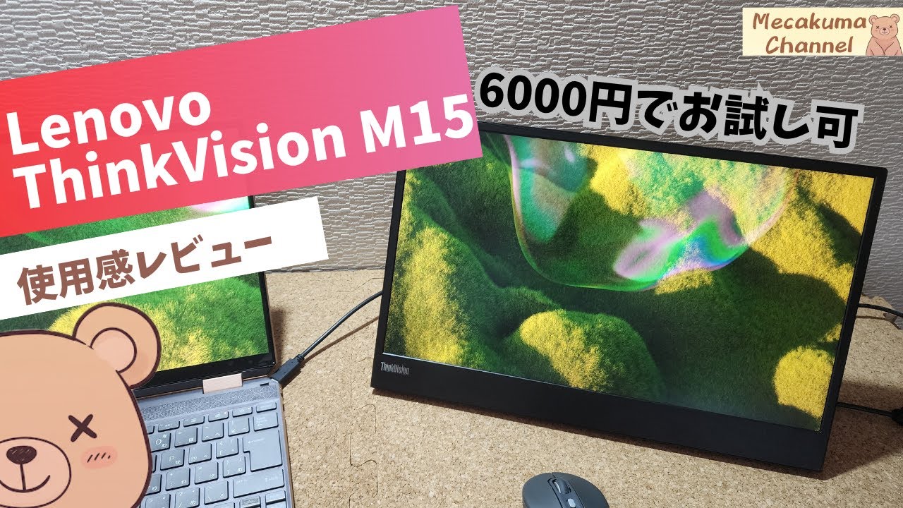 モバイルモニター】Lenovo ThinkVision M15レビュー！【レンタルも可能
