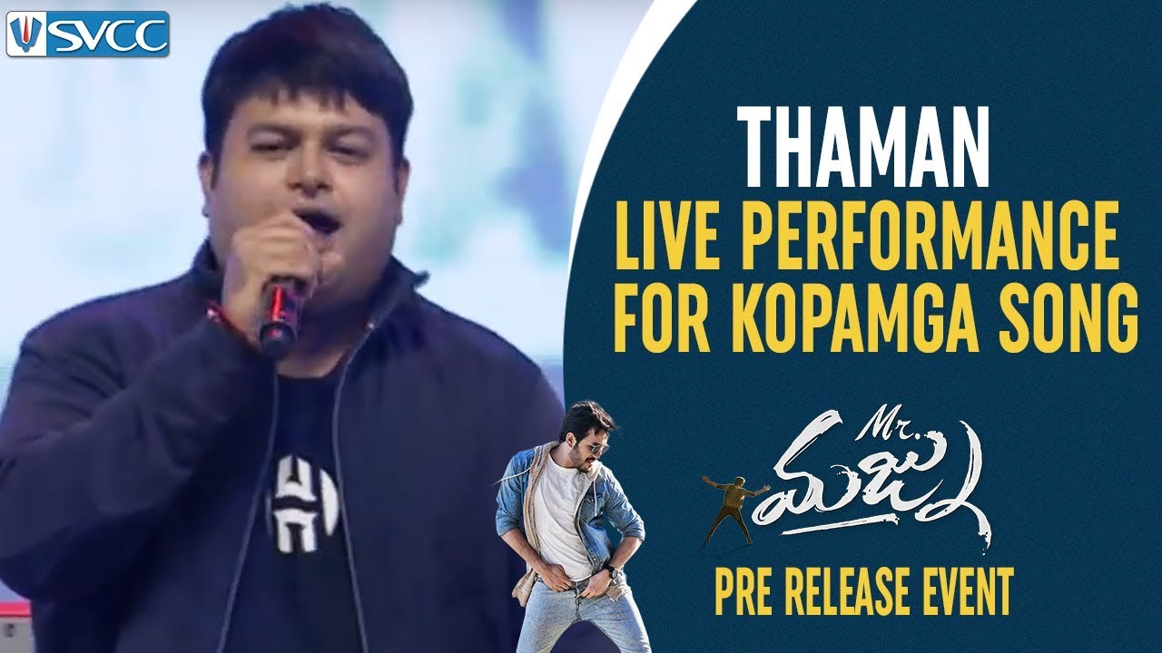 Thaman LIVE Performance for Kopamga Song  Mr Majnu Pre Release Event  Akhil Akkineni  Jr NTR