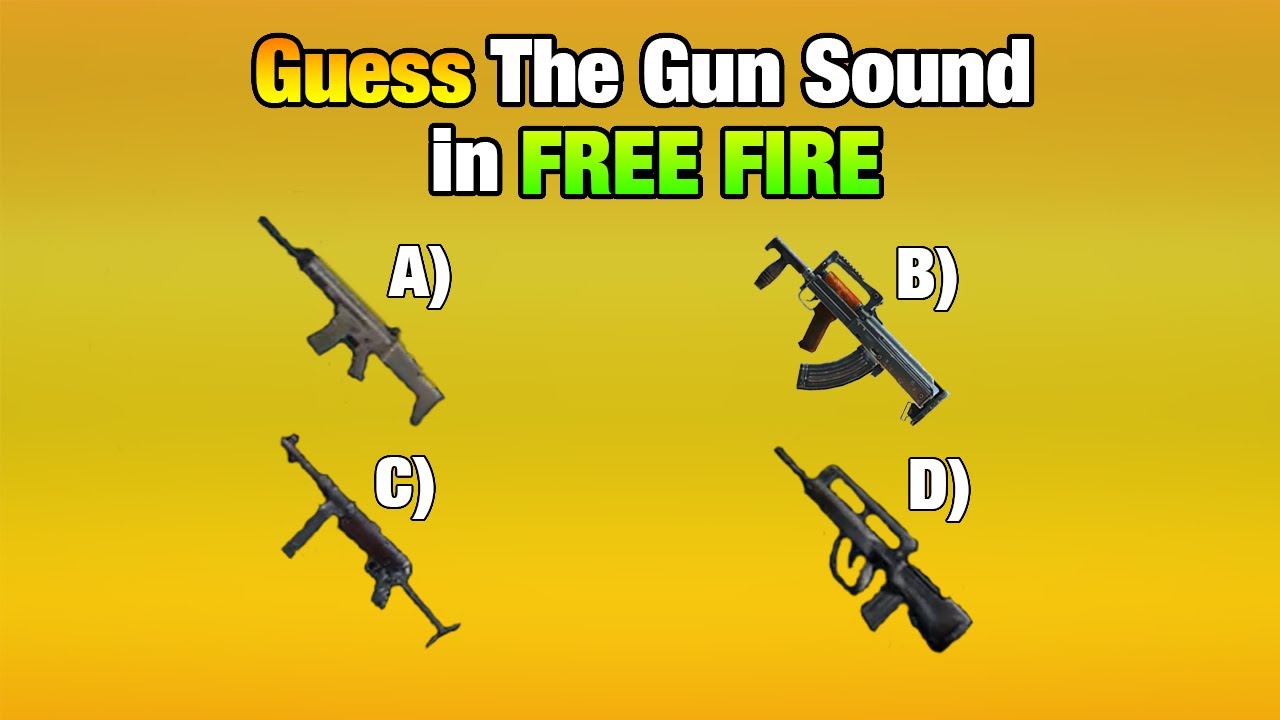 GUESS THE GUN SOUND CHALLENGE | FREE FIRE | FREE FIRE QUIZ QUESTION ANSWER | FREE FIRE QUIZ - YouTube