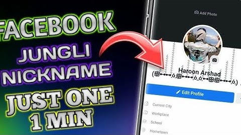 How To Add Jungli Nickname In Facebook Profile 2021 | Jungli Nickname For Fb 2021 | FacebookNickname