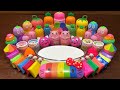 HELLO KITTY- Mixing Makeup & Rainbow Clay and More Into GLOSSY Slime ! Satisfying Slime Videos #1434