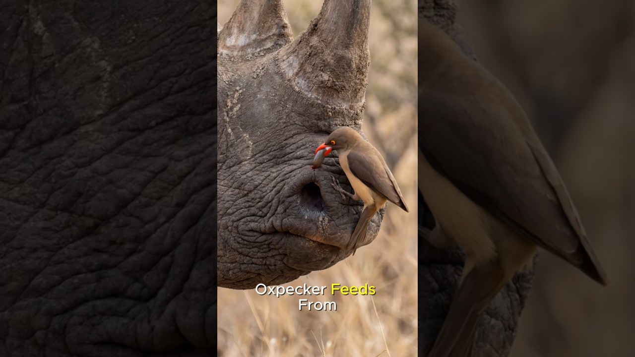 🐞🐞Rhino Asking Help😩#wildlife #birds #odlysatisfying #animals