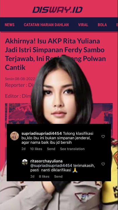 Akhirnya! Isu AKP Rita Yuliana Jadi Istri Simpanan Ferdy Sambo Terjawab