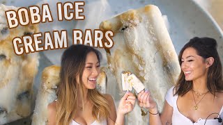 How to Make Brown Sugar Boba ICE CREAM BARS | CHEWY + SOFT BOBA | LACTOSE FREE