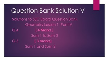 SSC 10th Geometry | Question Bank Solution | Chapter 1| Similarity | Part V