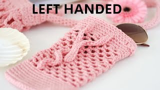 LEFT HANDED CROCHET: Crochet Pouch | Super EASY & FAST Drawstring Bag