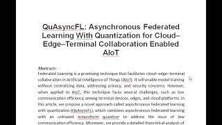 QuAsyncFL Asynchronous Federated Learning With Quantization for Cloud–Edge–Terminal Collaboration En Net Worth