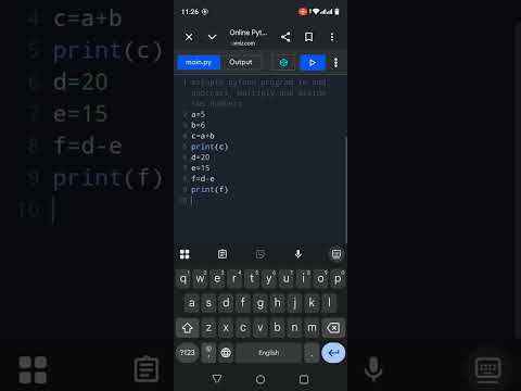 Simple python program to add, subtract, multiply and divide the two numbers 