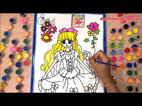 Đồ chơi TÔ MÀU NƯỚC CÔNG CHÚA MÙA XUÂN - Coloring Spring Princess co sute - Đồ chơi trẻ em Chim Xinh