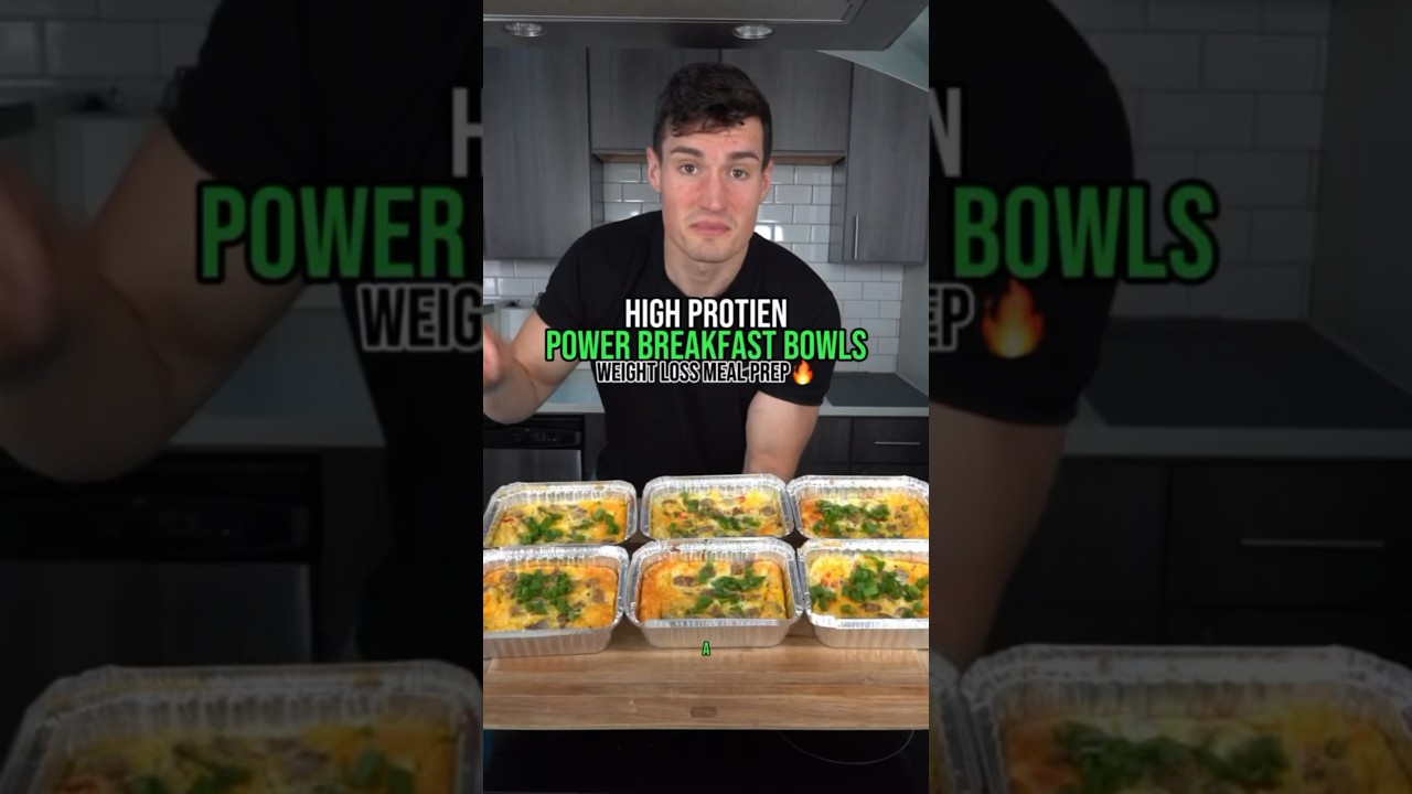 High Protein Power Breakfast Bowls✅ #protein #mealprep #shorts #recipe #muscledummies