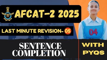 AFCAT 2 2025| ENGLISH | SENTENCE COMPLETION with explanation.| LAST MINUTE REVISION |