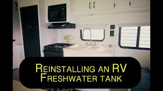 Jayco 264BH How to Install an RV fresh water tank plus hanging new light fixtures in a camper. by New Look RV 1,028 views 3 years ago 3 minutes, 40 seconds