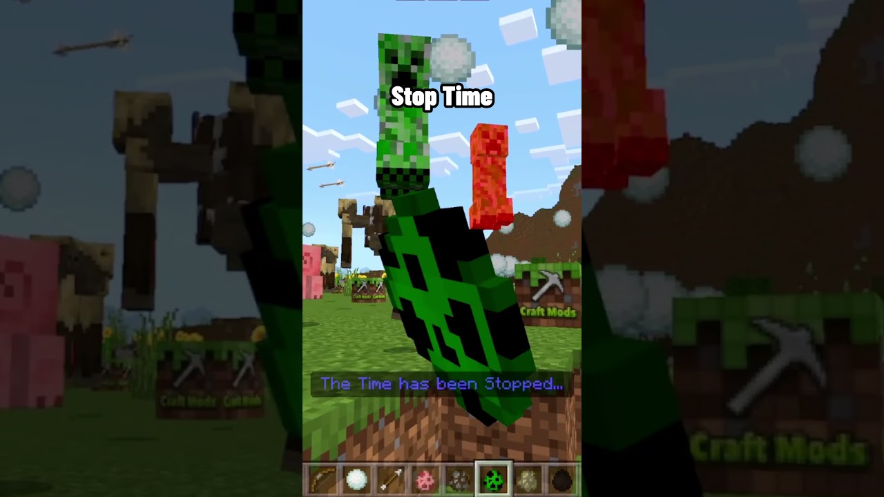 What Happens if You Stop Time in Minecraft PE 1.20 Craft Mods ? #shorts  #minecraft #mcpe #stoptime 