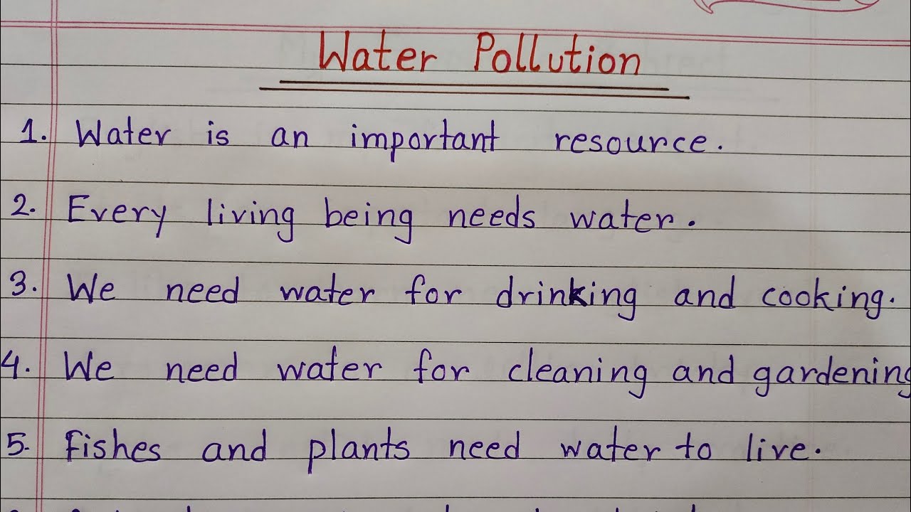 water pollution essay class 3