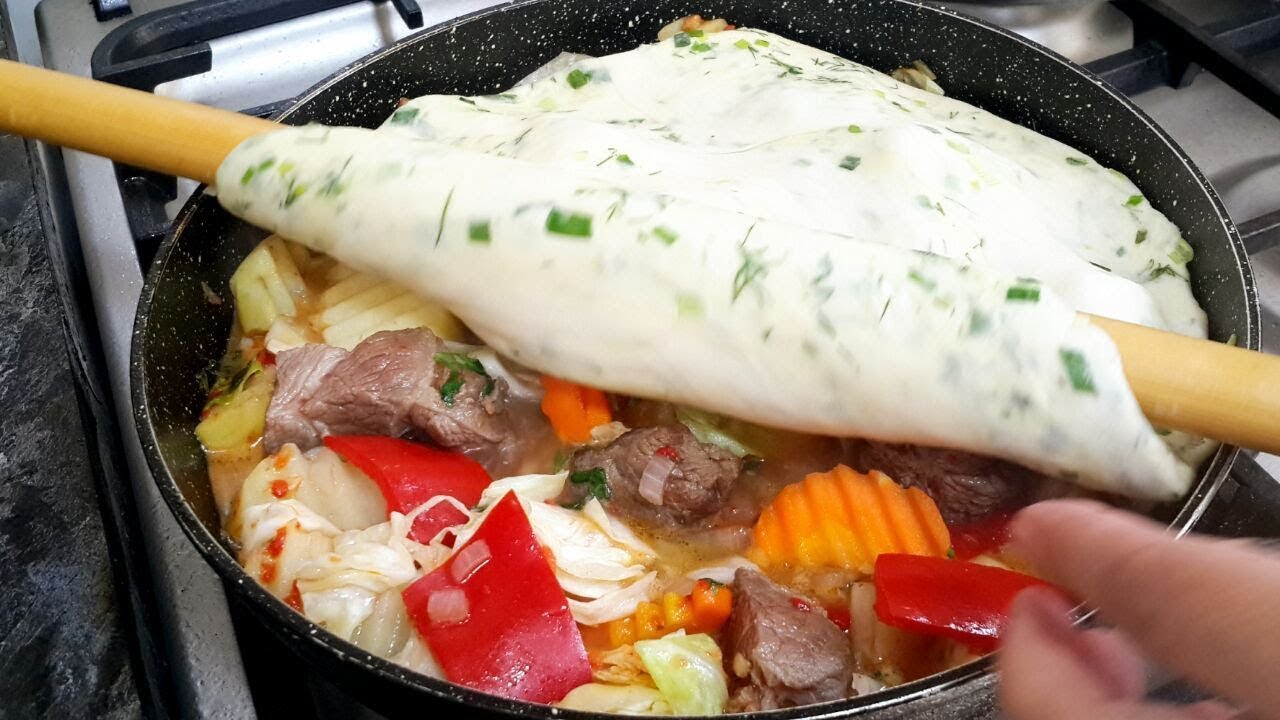 Катлама +Япма не теряйте этот рецепт!!!Потрясающее блюда на обед или на ужин!!!