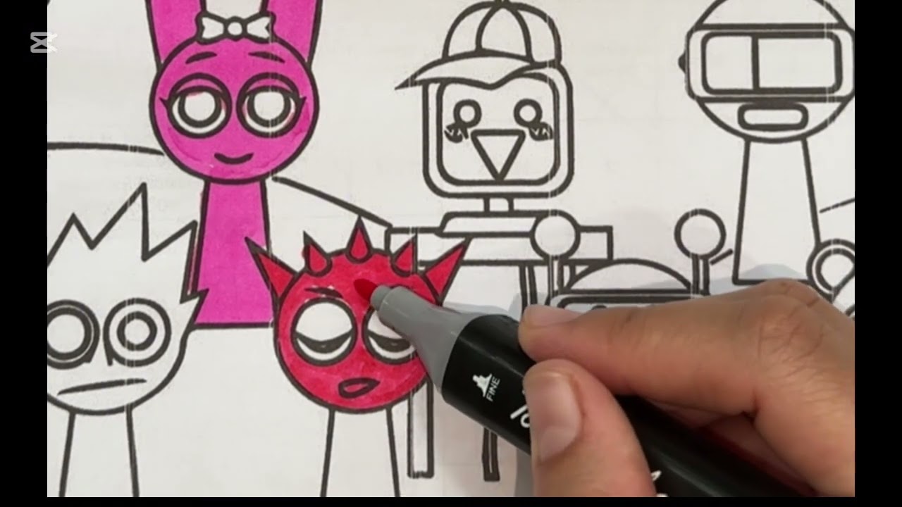 New coloring pages of sprunki characters, 