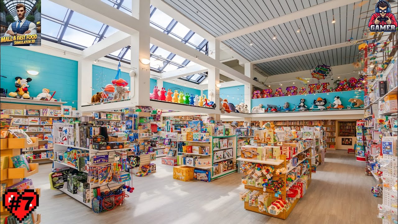 Mall and fast food simulator 3D game Toy store open 