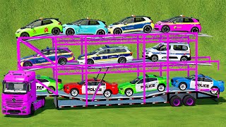 VW IQ3 EMERGENCY VS URUS VS DODGE VS MALIBU TRANSPORT BATTLE! Farming Simulator 22