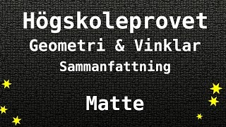 Högskoleprovet Geometri, Vinklar Sammanfattning - Matte, Kvantitativa, KVA, NOG, XYZ