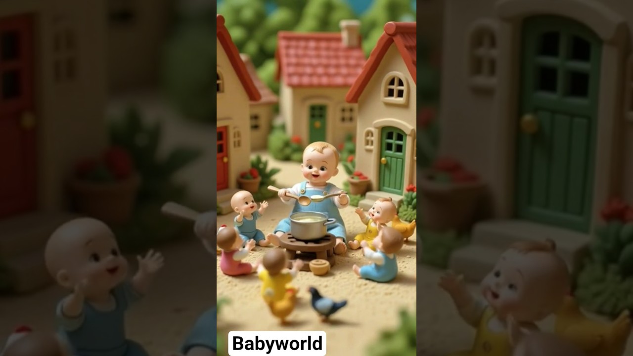 Adorable baby cooking for the first time 