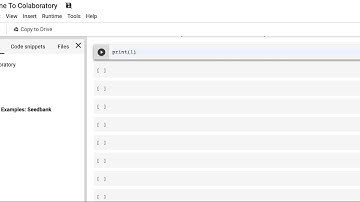 print(1) in Google colab