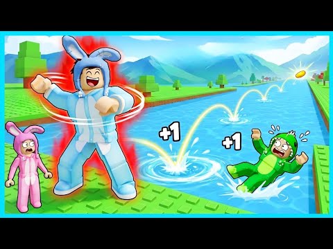 MIPAN & ZUZUZU Main Lempar Batu Di Atas Laut! Siapa Yang Bisa Jauh! ROBLOX