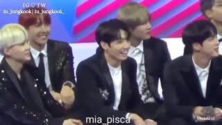 Jungkook reaction to IU's name MAMA 2017